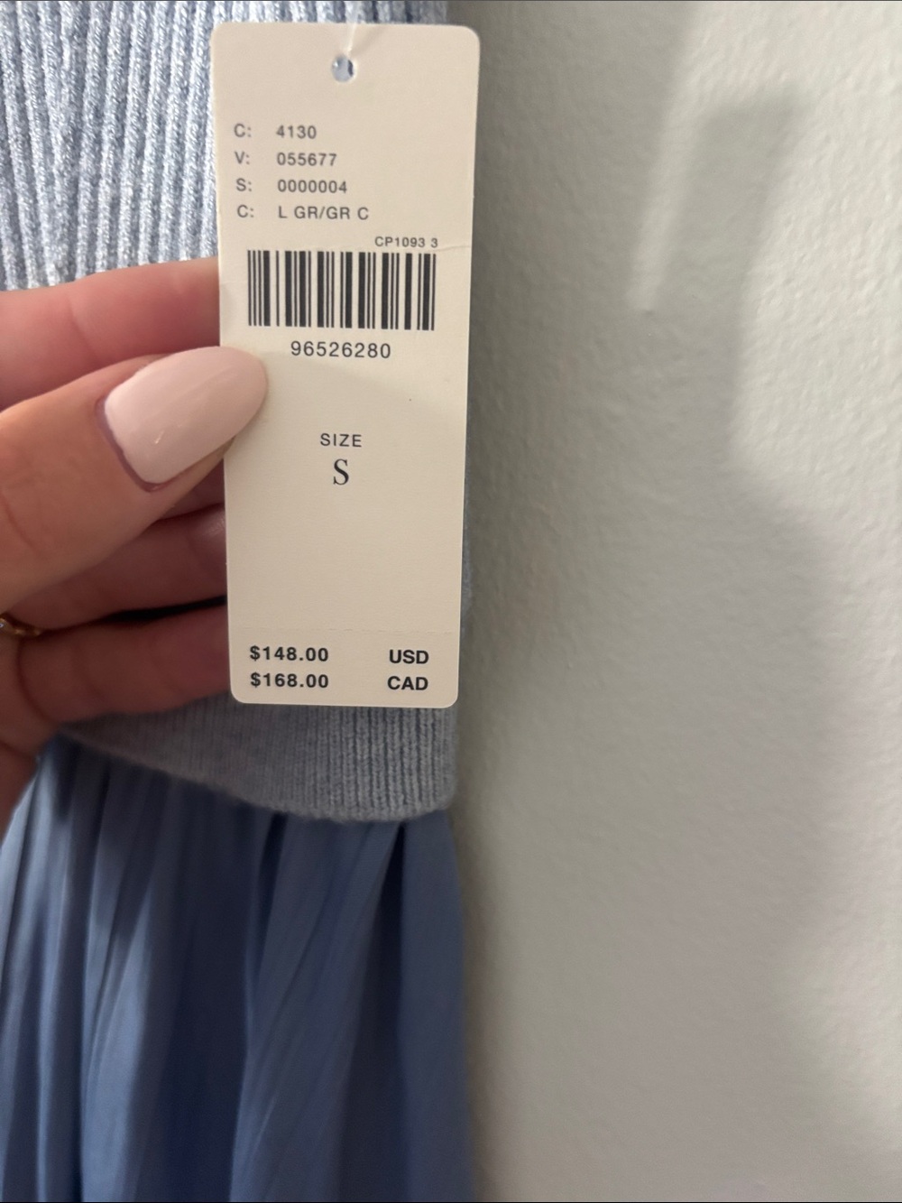 Anthropologie Light Blue Ribbed Knit Top & Pleated Midi Dress - Picture 2 of 2